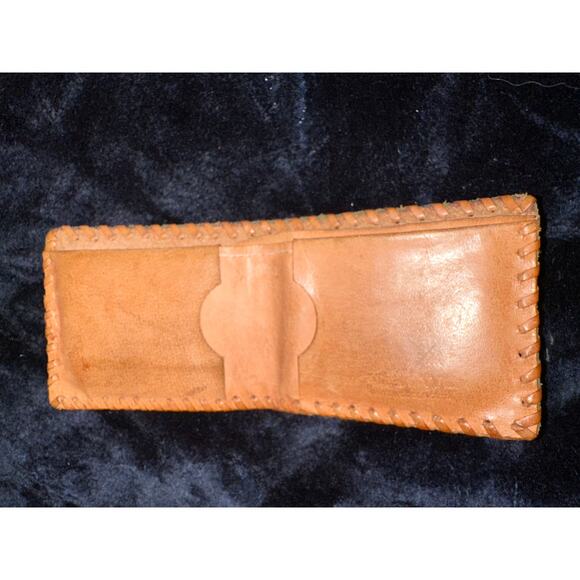 VINTAGE TURQUOISE TOOLED LEATHER WALLET BILLFOLD - Picture 4 of 4